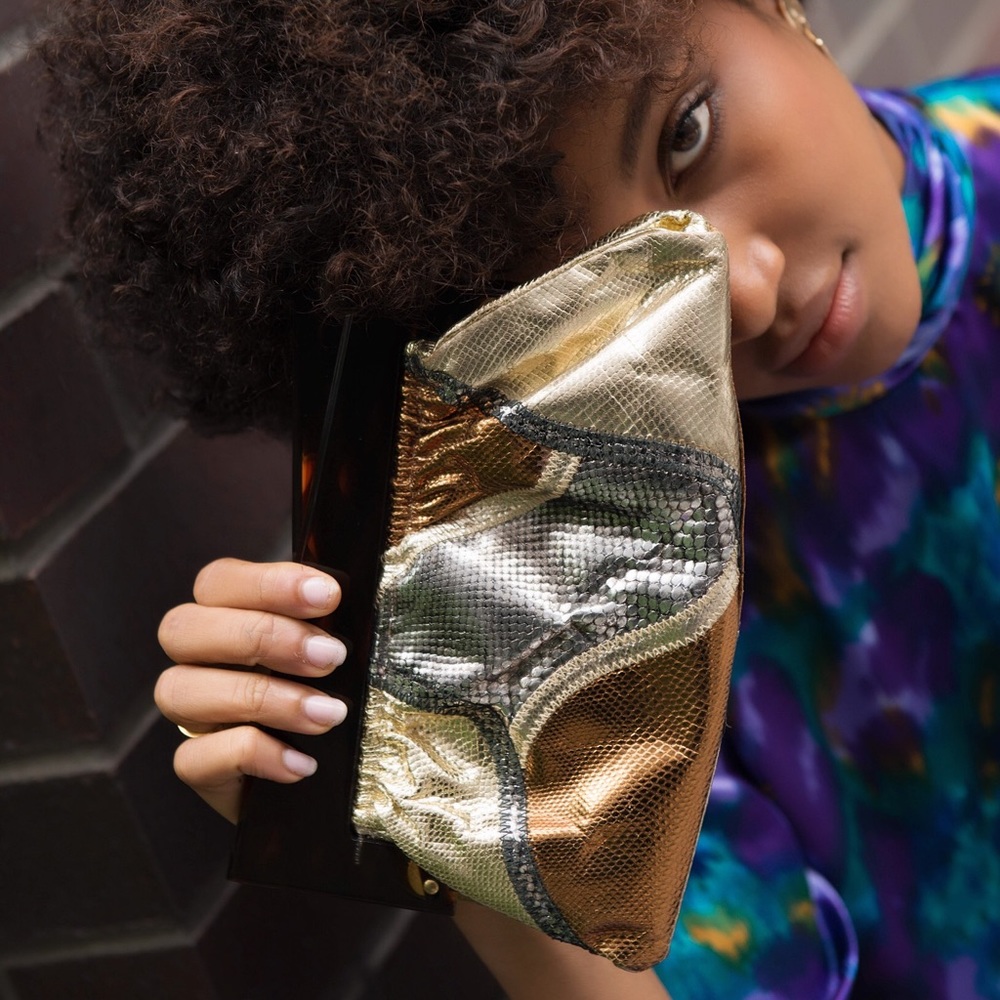 Vintage Snakeskin Clutch by Trotting